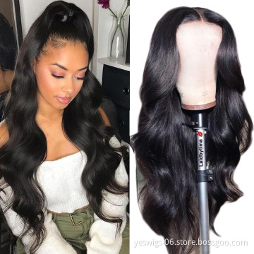 Raw Brazilian Virgin Human Hair Body Wave Lace Frontal Closure Wig For Black Women Cheap Full Hd Swiss Lace Front Wig Human Hair